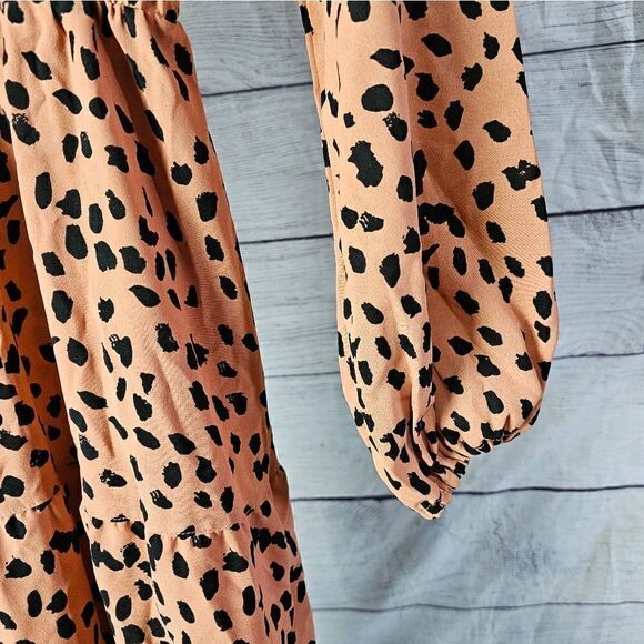Women's Animal Print Puff Sleeves Dress Small - Picture 2 of 5